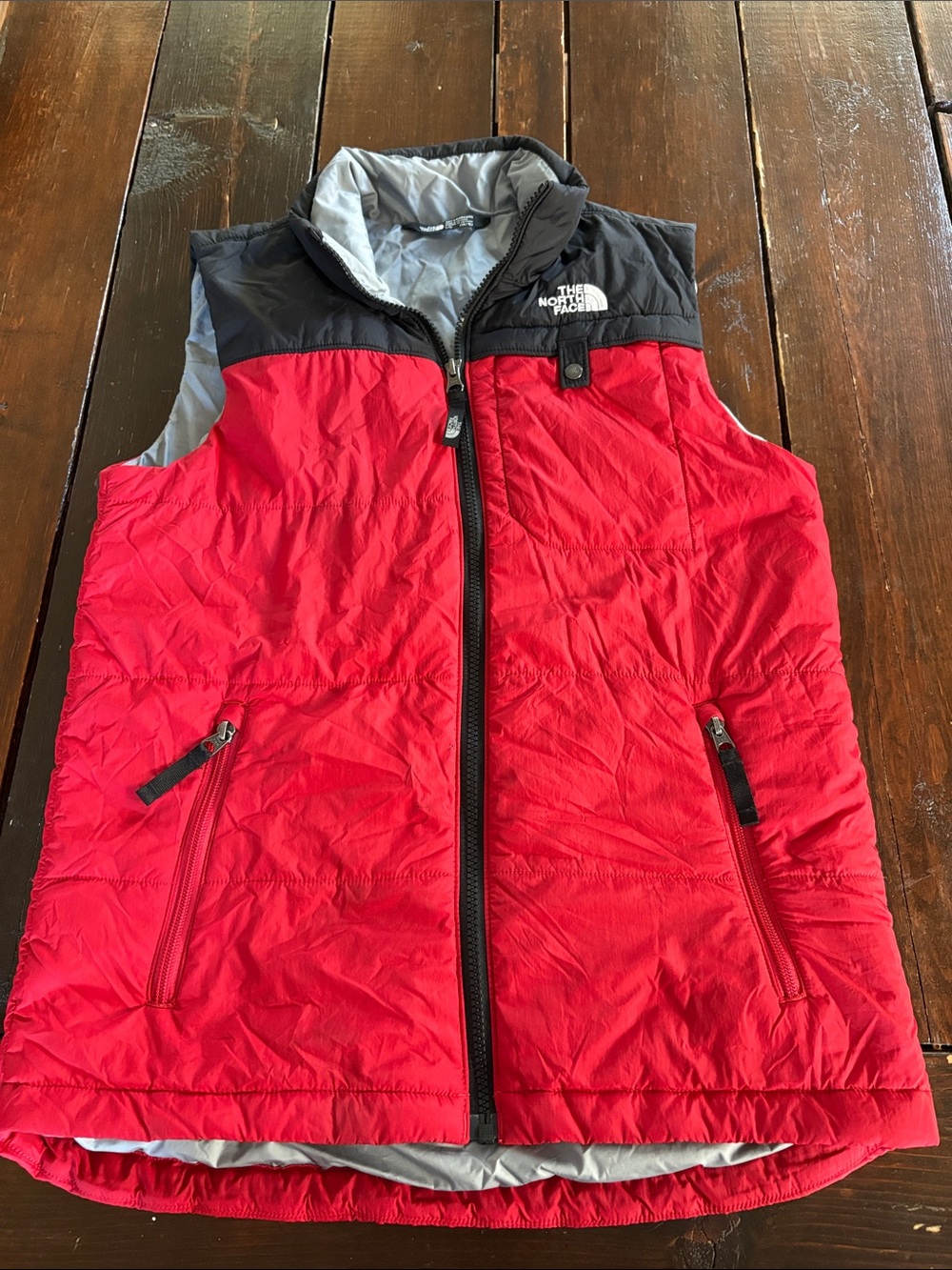 The North Face Kids Red and Black Insulated Vest